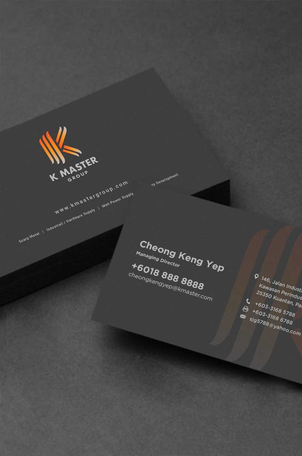 K Master Group branding and business card design